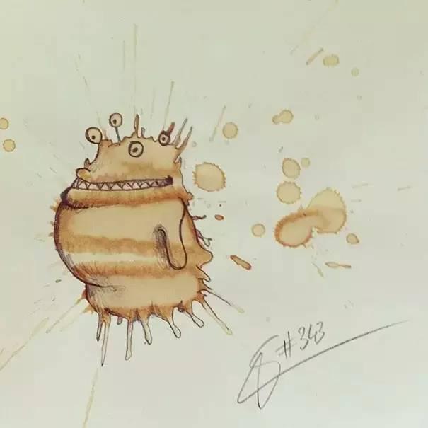 圣诞送你一个脑洞大开的创意 用咖啡做出无限创想的画画设计