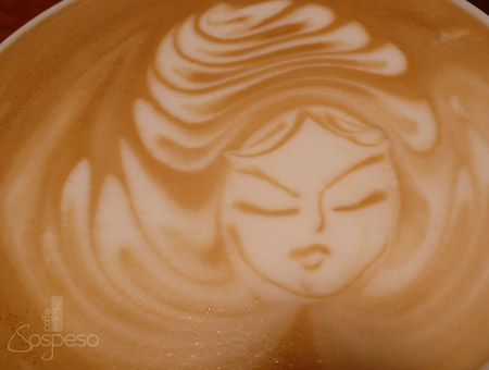 Caffe Sospeso拿铁咖啡拉花作品:她