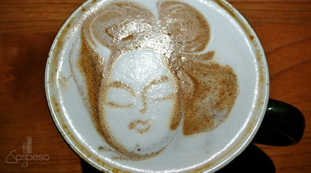 Caffe Sospeso拿铁咖啡拉花作品:她