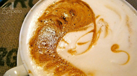 Caffe Sospeso拿铁咖啡拉花作品:她