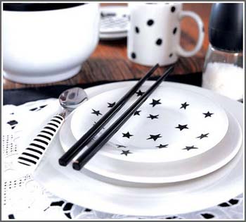 精美时尚餐具欣赏:白与黑永恒主色调