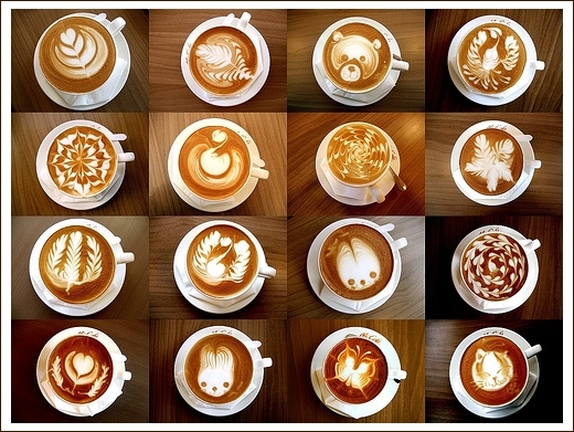 “Latte Art”,咖啡拉花(图片来自网络)
