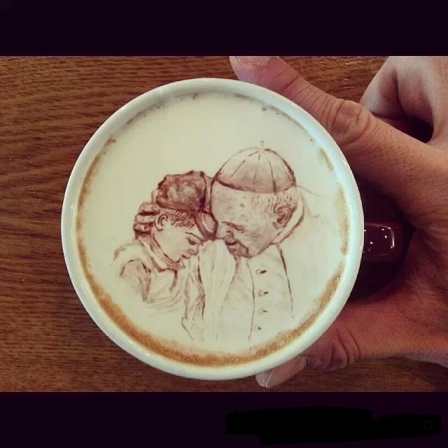 ❤超厉害的咖啡雕画!每一杯都是艺术品