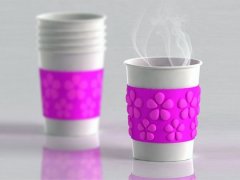 创意花瓣咖啡杯套 热胀冷缩有趣又好看